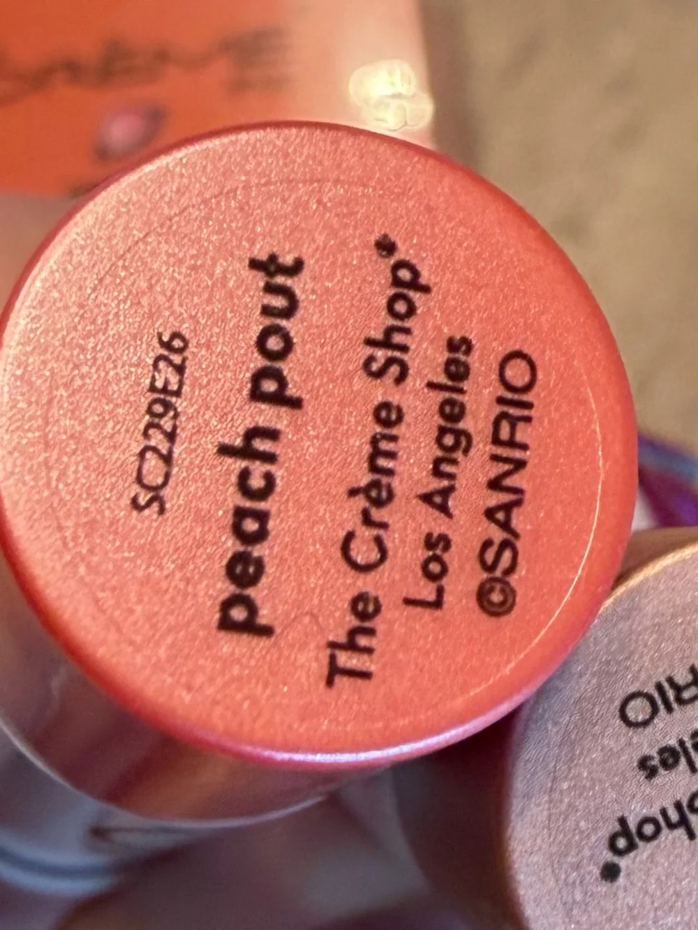 $ Sale The Creme Shop Hello Kitty Peach Pout Twist-Up Lip Crayon in Peach new